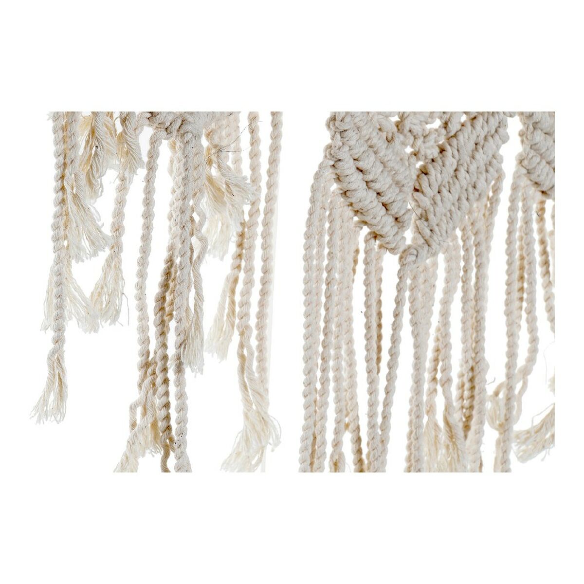 Oglindă de perete DKD Home Decor Alb Boho Macrame 75 x 2 x 75 cm